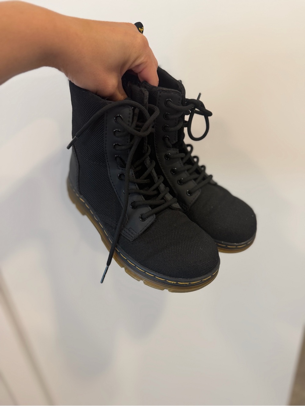 Dr. Martens Kids Black combat Boots